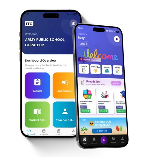 Indian Talent Olympiad mobile app interface on phone screen