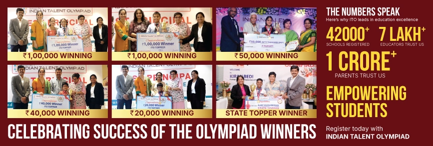 Indian Talent Olympiad winners celebrating Olympiad exam success
