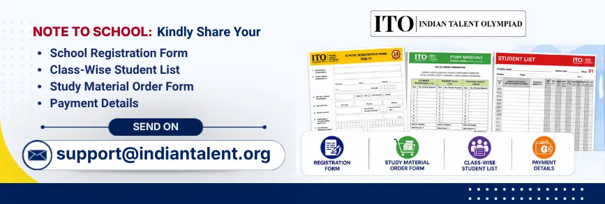 Indian Talent Olympiad registration form sharing by email