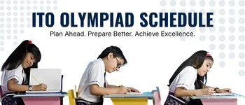 ITO Olympiad Schedule banner showing students preparing for exams, highlighting important Olympiad dates, registration timelines, exam schedules, and academic planning for students across India.