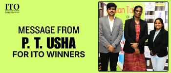PT Usha congratulating Indian Talent Olympiad winners and motivating students